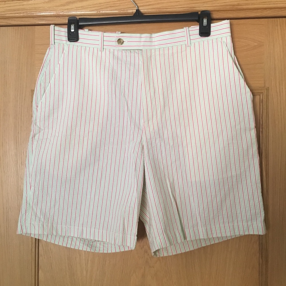 NWT PETER MILLAR SEERSUCKER SHORTS FLAT FRONT, 34